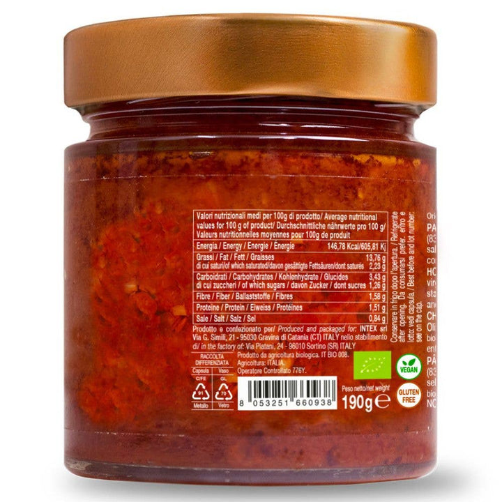 Paté di peperoncino bio 190g