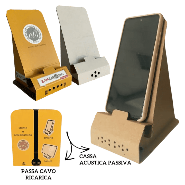 Basetta porta cellulare/tablet con cassa acustica passiva - ZiaCris