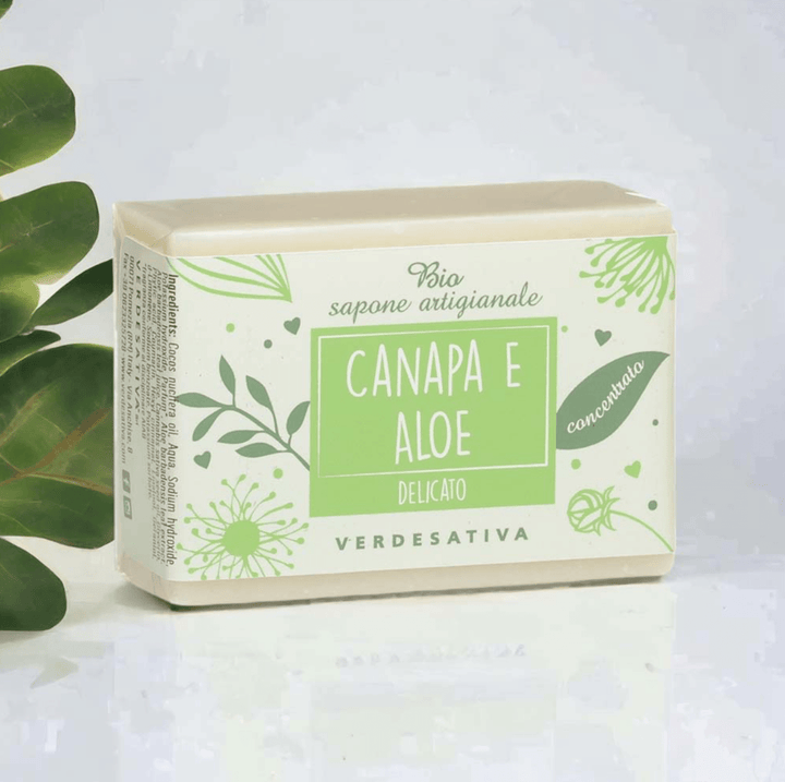 Bio sapone solido concentrato canapa e aloe 100g - ZiaCris