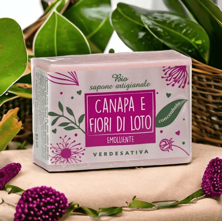 Bio sapone solido concentrato canapa e fiori di loto 100g - ZiaCris