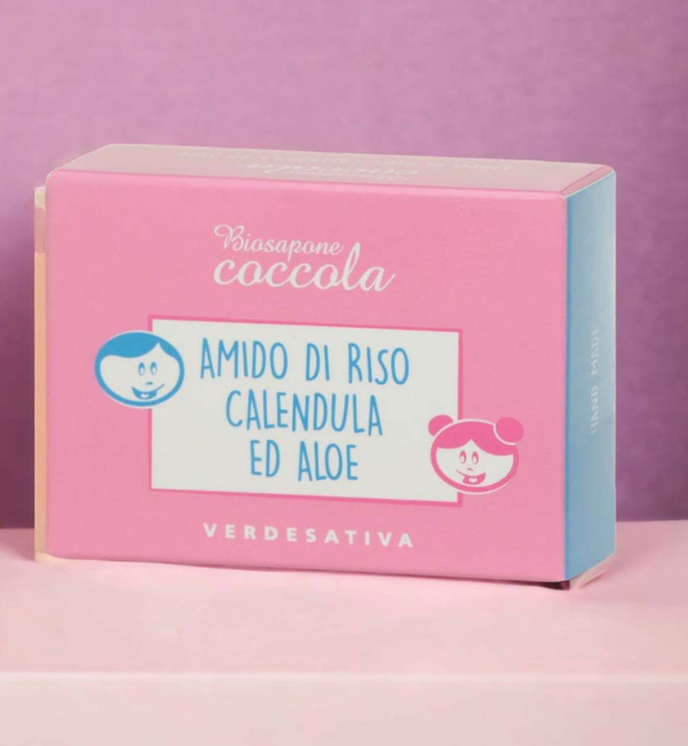 Organic solid baby soap rice starch, calendula and aloe 100g