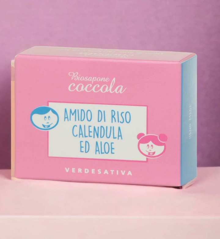 Organic solid baby soap rice starch, calendula and aloe 100g