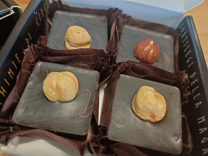 Chocolates negros 83% albaricoque y avellana 85g