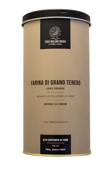 Farina integrale di grano tenero bio in latta 750g