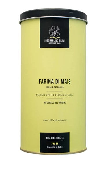 Farina integrale di mais Quarantino bio in latta 750g
