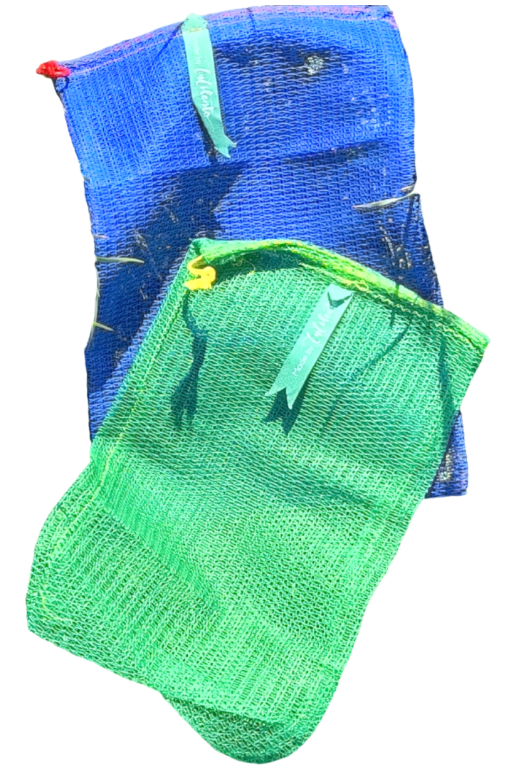 Set of 2 LouLou bags in olive wood mesh 20x30 cm