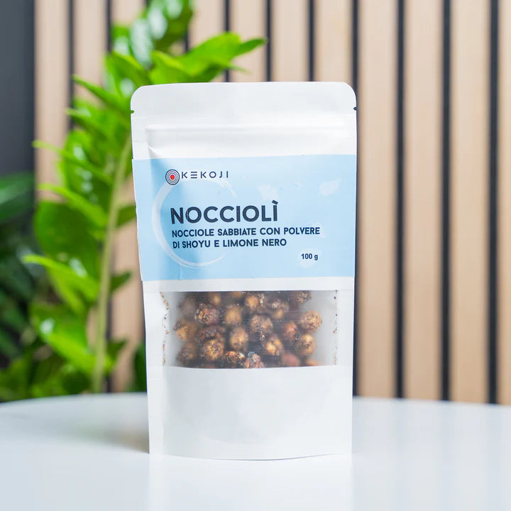 Nocciole sabbiate con polvere di Shoyu e limone nero 100g