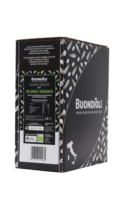 Organic extra virgin olive oil Ogliarola Garganica