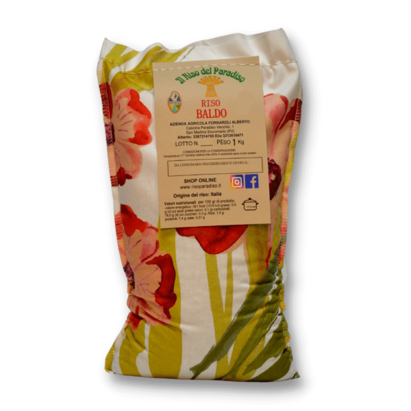 Arroz Baldo en una bolsa de lona