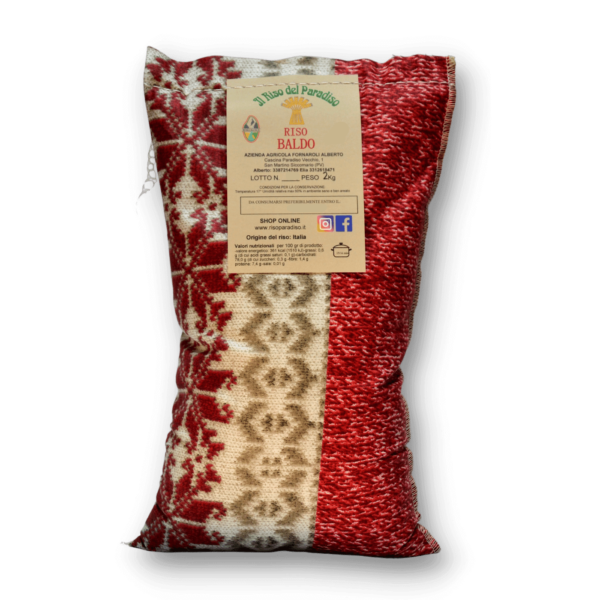 Arroz Baldo en una bolsa de lona