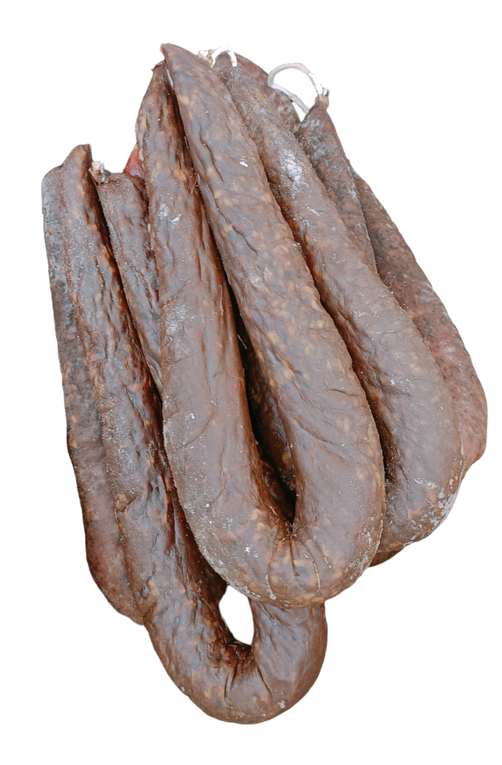 Dried pork sausages per 100g