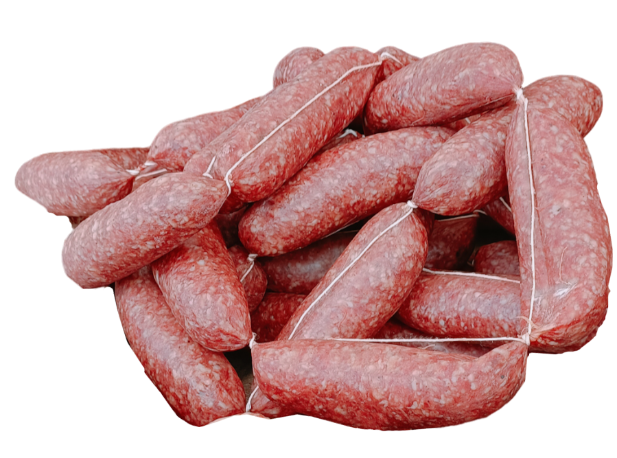 Dried pork sausages per 100g