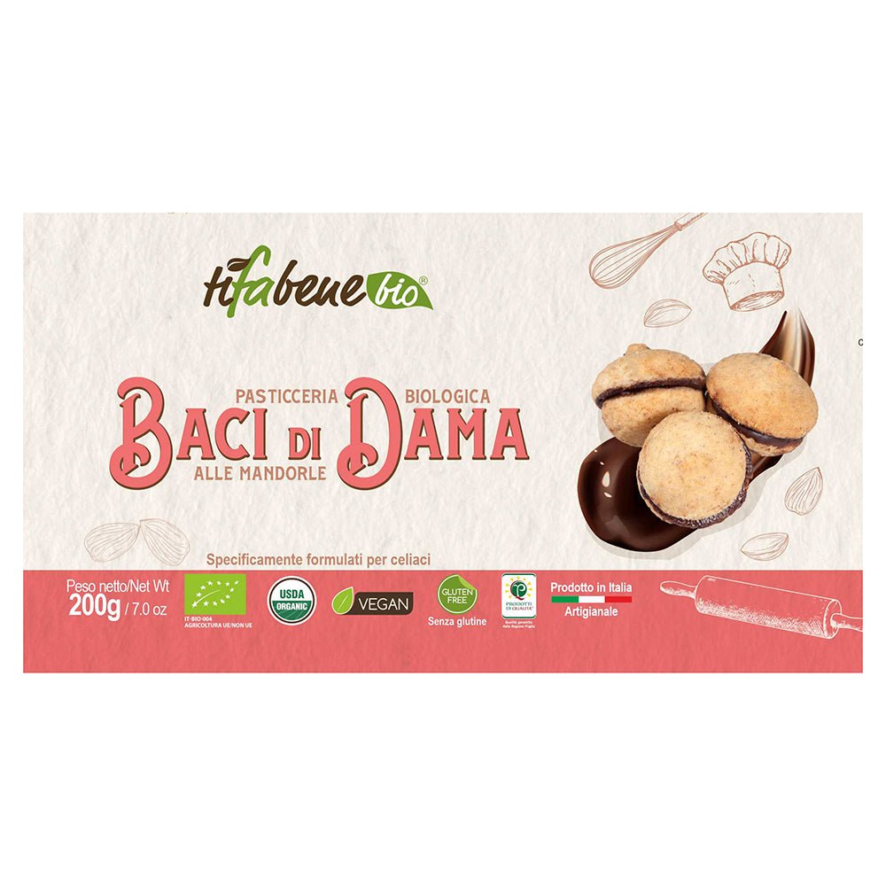 Baci di Dama biologici alle mandorle senza glutine 200g TiFaBeneBio