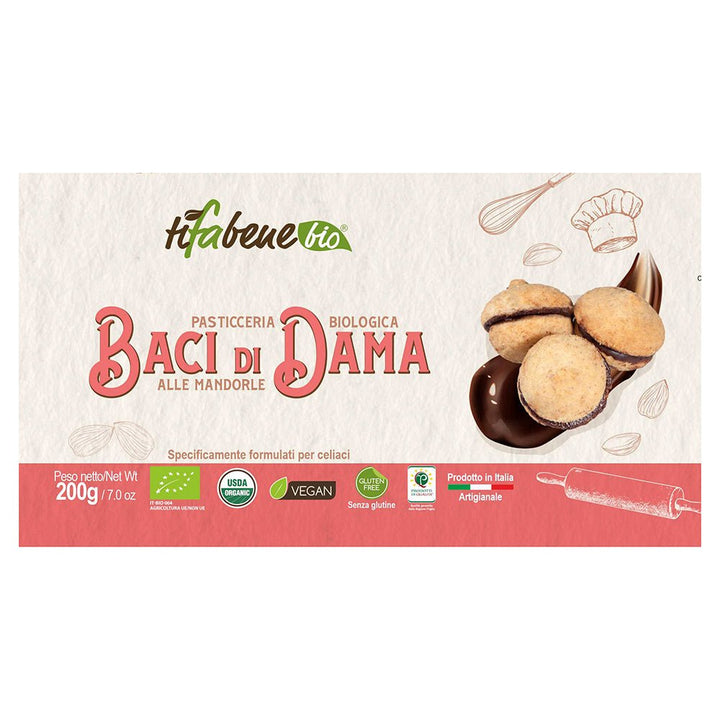 Baci di Dama biologici alle mandorle senza glutine 200g TiFaBeneBio