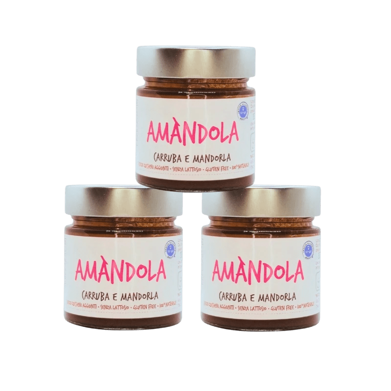 Crema spalmabile di carruba e mandorla "Amàndola" 200g 3 pezzi Natura Humana
