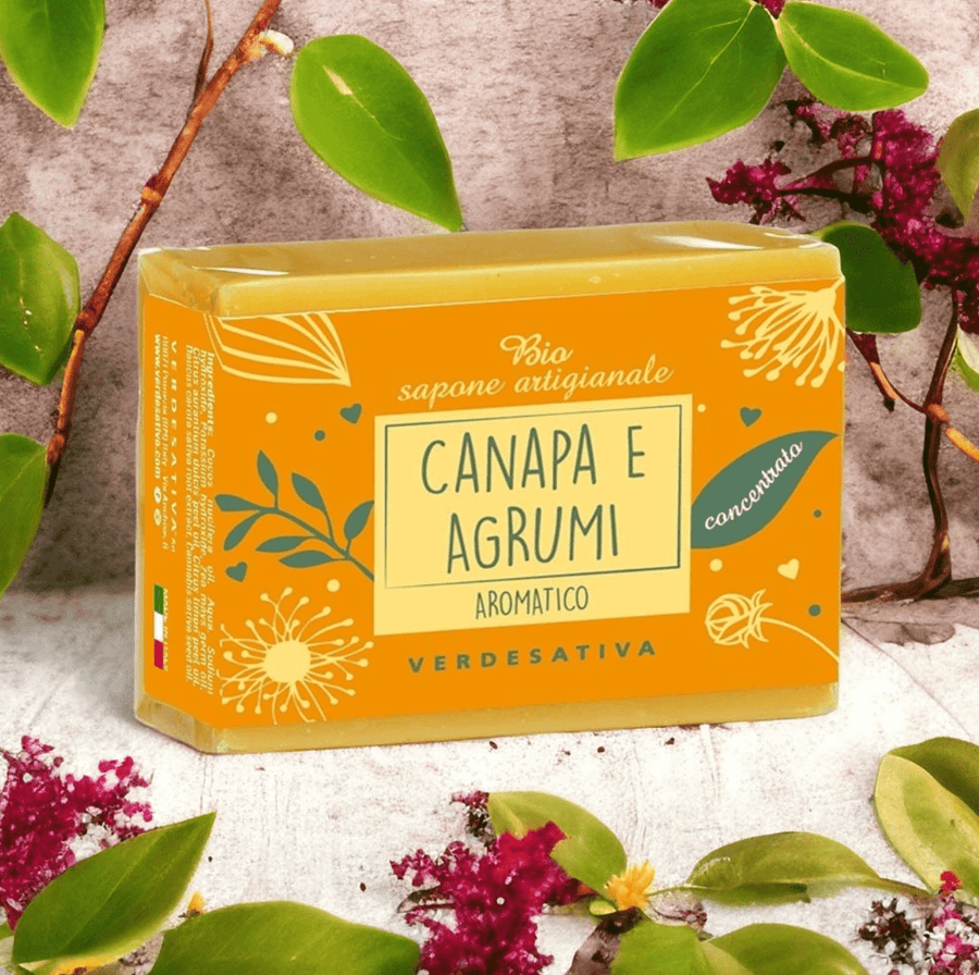 Bio sapone solido concentrato canapa e agrumi 100g Verdesativa