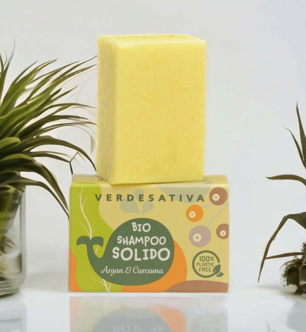 Bio Shampoo solido Canapa, Argan e Curcuma 55g Verdesativa
