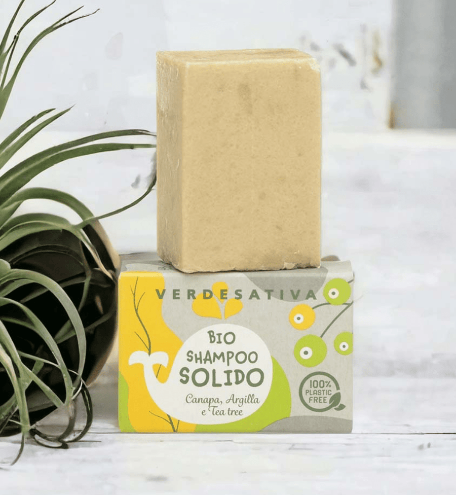 Bio shampoo solido Canapa, Argilla e Tea Tree 55g Verdesativa