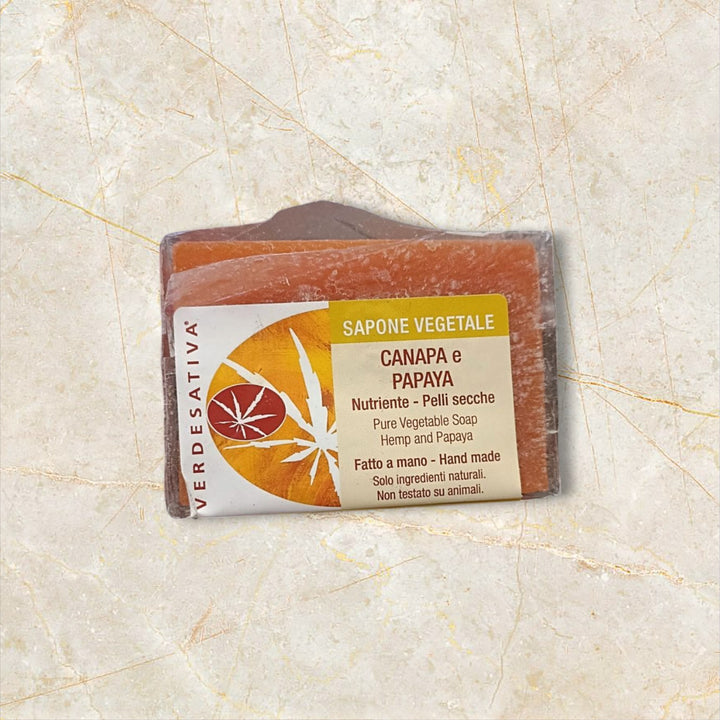Bio sapone solido canapa e papaya pelli secche 100g
