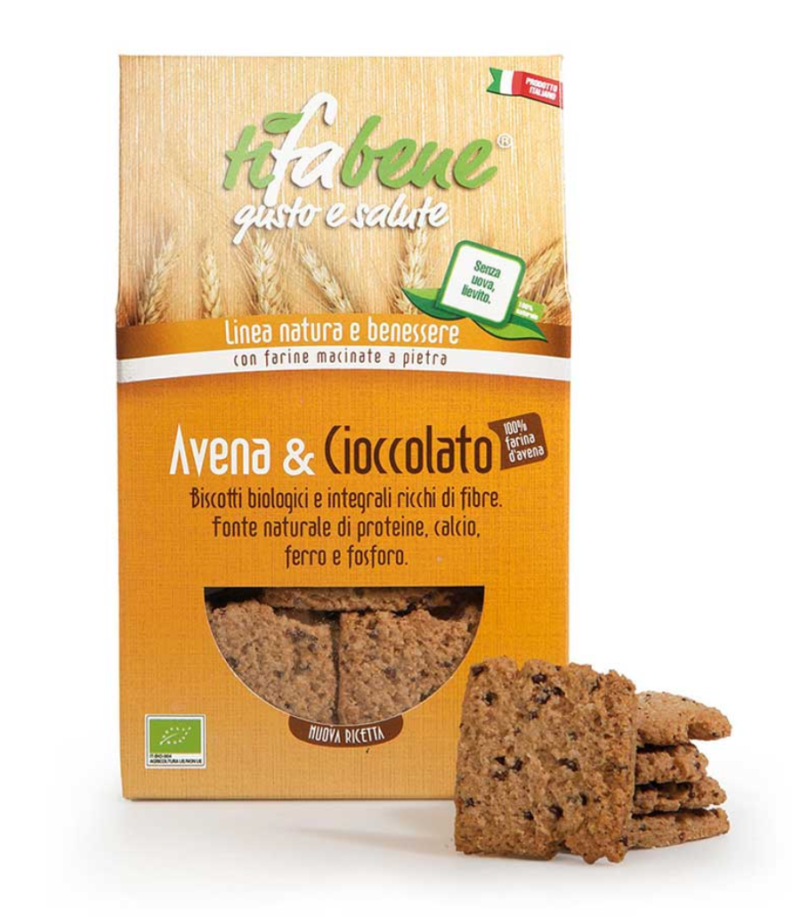 Biscotti avena e cioccolato biologici 250g TiFaBeneBio