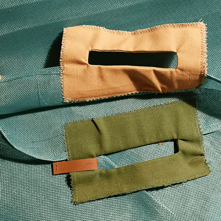Borsa Amalfi 45x40 cm giallo senape verde militare Moh! MammeOperoseHandMade