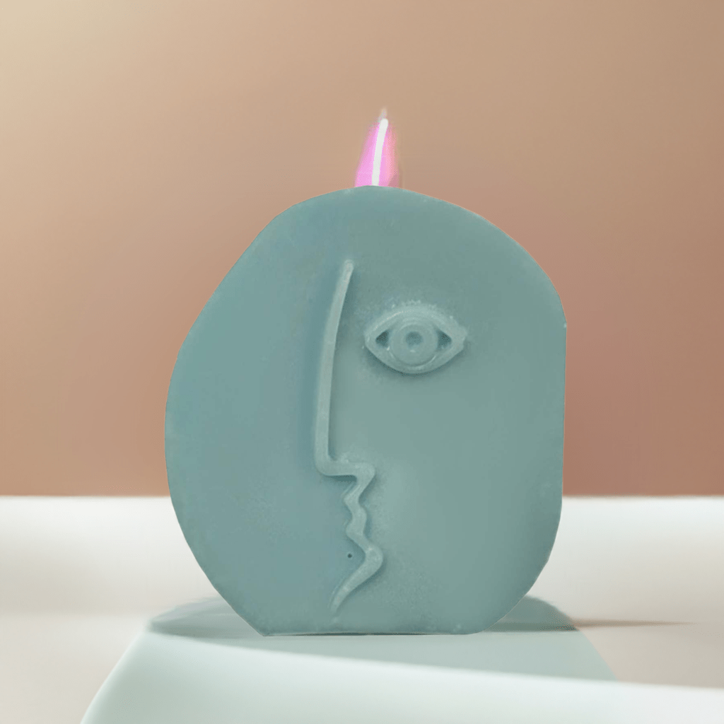 Candela decorativa volto soggetto casuale 75g Hierba Buena