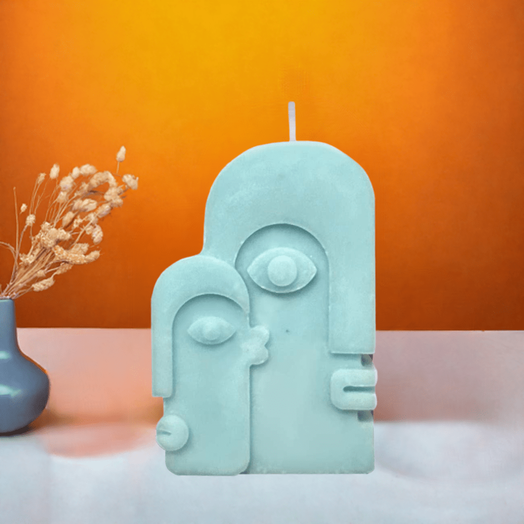 Candela decorativa volto soggetto casuale 75g Hierba Buena
