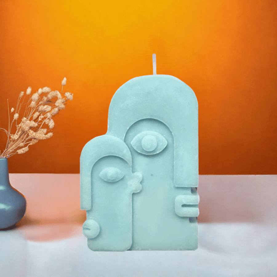 Candela decorativa volto soggetto casuale 75g Hierba Buena