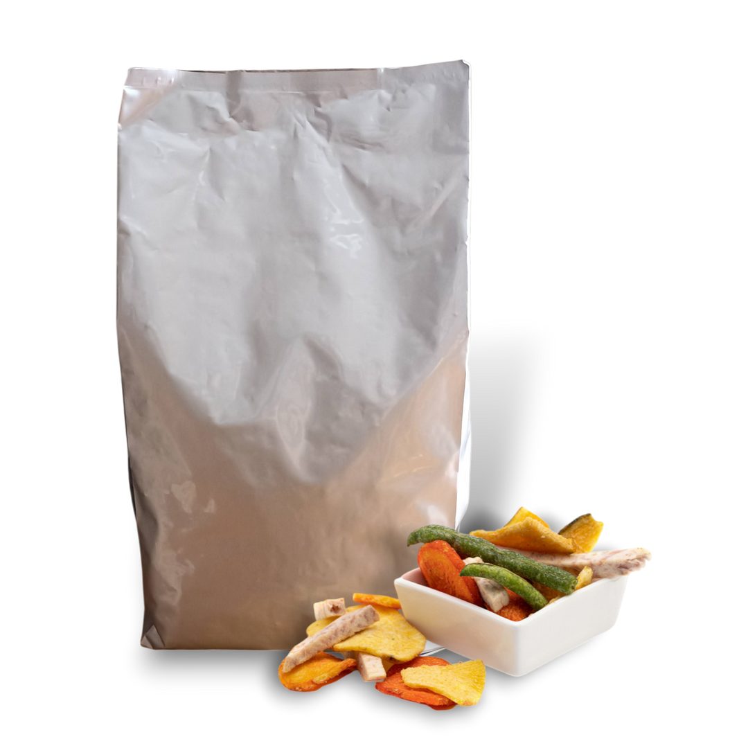 Chips di verdure essiccate salate