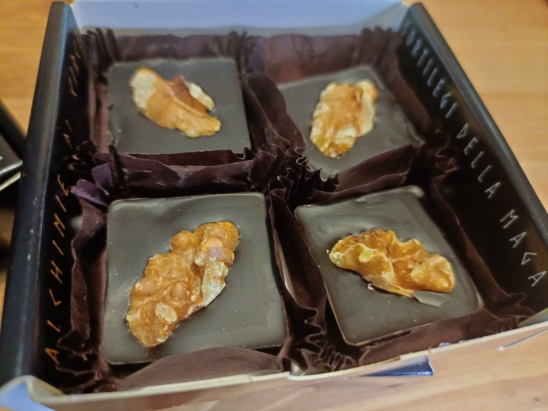 Cioccolatini fondenti 83% fichi e noci Sorrento IGP 85g - Alchimie di Circe - ZiaCris DispensAttiva