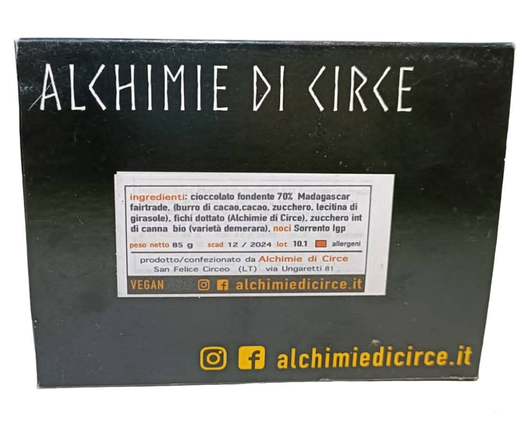 Cioccolato fondente 70% fichi e noci 100g Alchimie di Circe