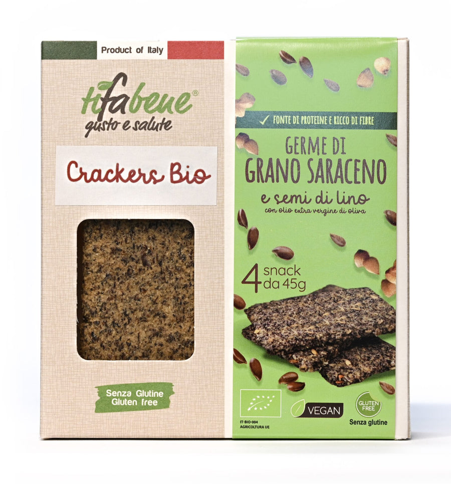 Crackers di grano saraceno e semi di lino bio 180g (4x45g) TiFaBeneBio