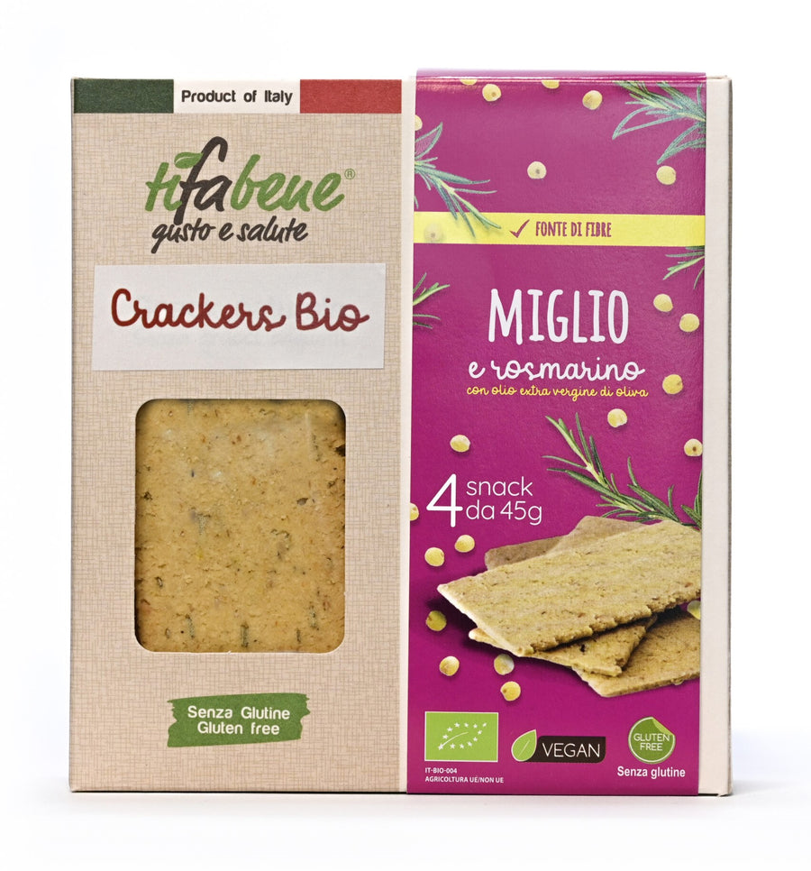 Cracker di miglio e rosmarino bio senza glutine 180g (4x45g) TiFaBeneBio