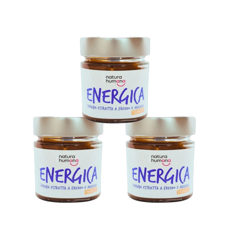 Crema spalmabile proteica Energica con carruba e arachidi 200g 3 pezzi Natura Humana