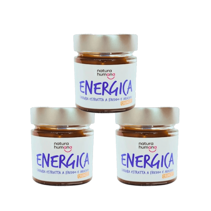 Crema spalmabile proteica Energica con carruba e arachidi 200g 3 pezzi Natura Humana