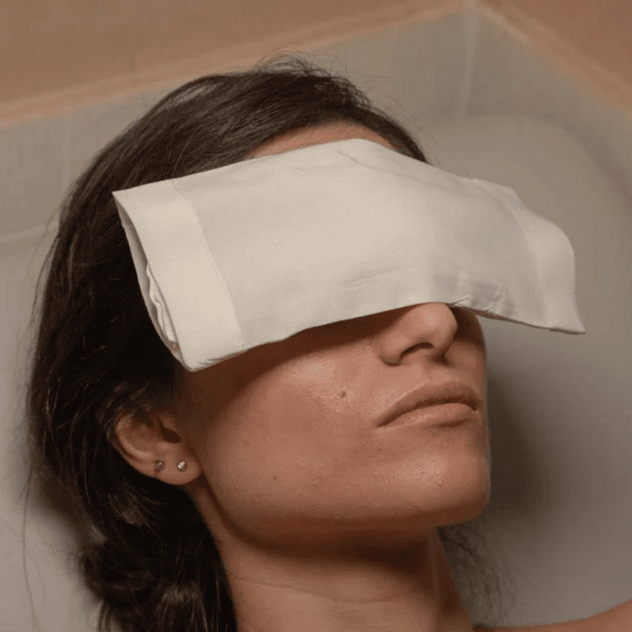 Cuscino aromaterapia viso e collo Narciso in torba di bambù e cotone 8x20cm Kore srl