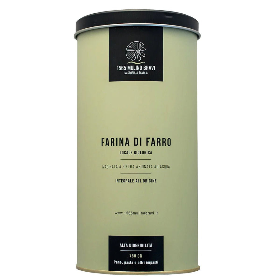 Farina integrale di farro monococco bio in latta 750g 1565 Mulino Bravi