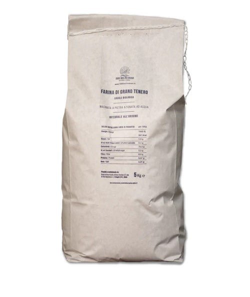 Farina integrale di grano tenero bio in carta 5kg 1565 Mulino Bravi