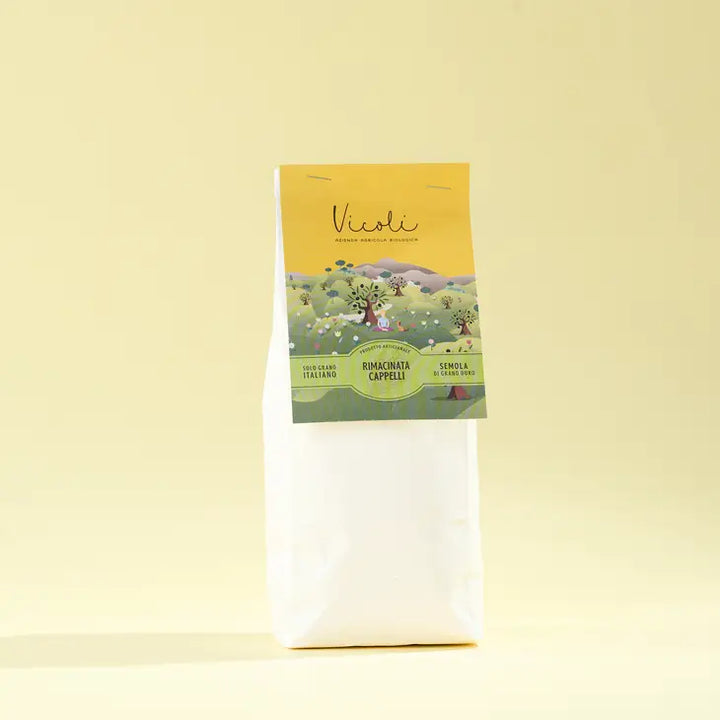 Farina artigianale di Semola di grano duro rimacinata Cappelli bio 1kg Vicoli Azienda Agricola Biologica