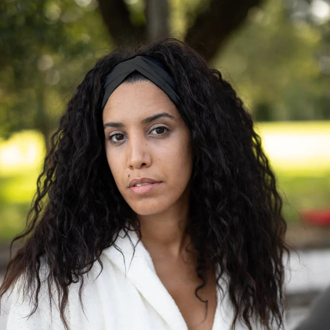 Fascia per capelli intrecciata Margherita in cotone bio colori vari Nero Kore srl