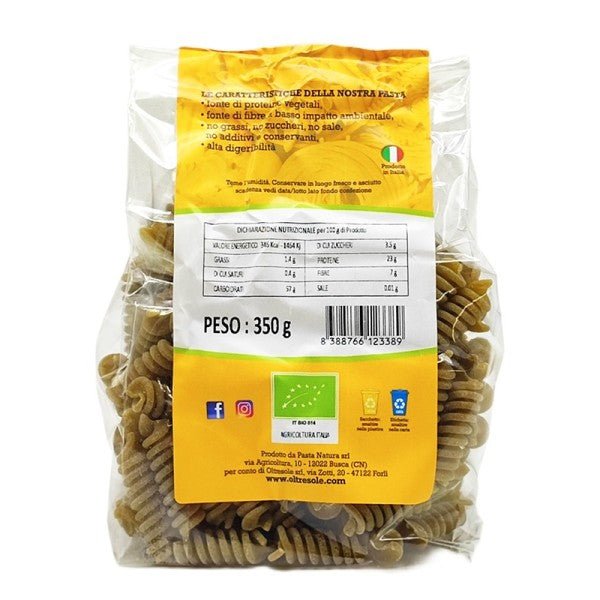 Fusilli di piselli bio senza glutine 350g Oltresole S.r.l.