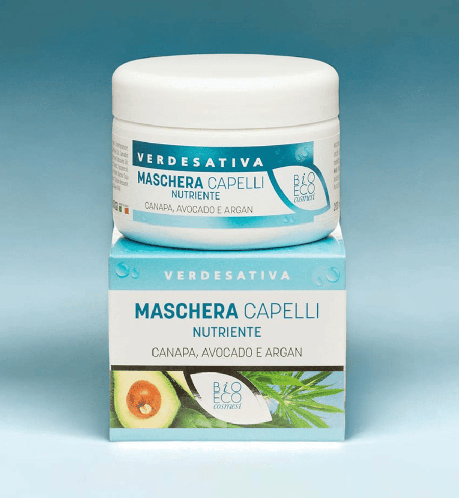 Maschera per capelli Nutriente Canapa, Avocado e Argan 200ml Verdesativa