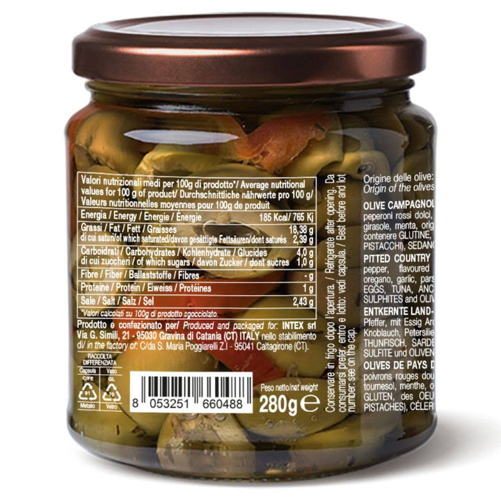 Olive campagnole snocciolate 280g CONVIVIA for italian food lovers