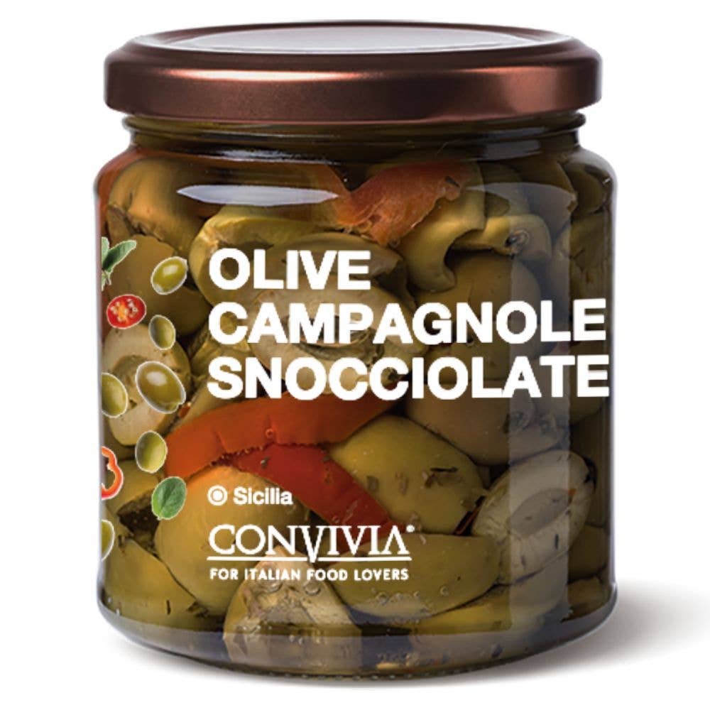 Olive campagnole snocciolate 280g CONVIVIA for italian food lovers