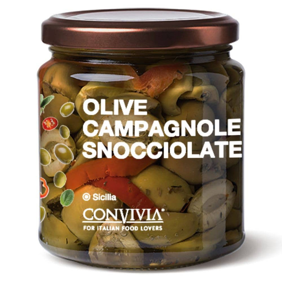 Olive campagnole snocciolate 280g CONVIVIA for italian food lovers