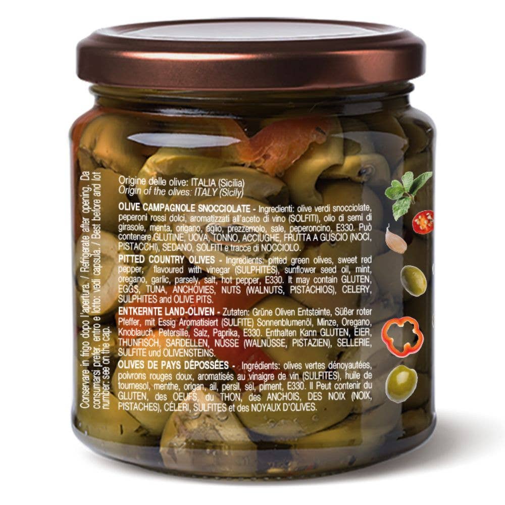 Olive campagnole snocciolate 280g CONVIVIA for italian food lovers