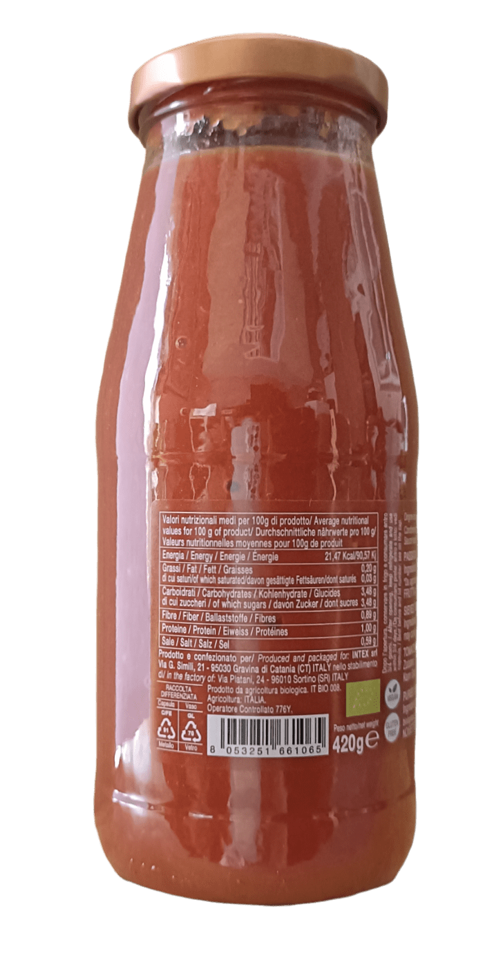 Passata di pomodoro biologica 420g CONVIVIA for italian food lovers