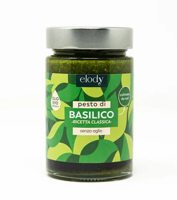 Pesto classico di basilico senza aglio Grande 170g Elody