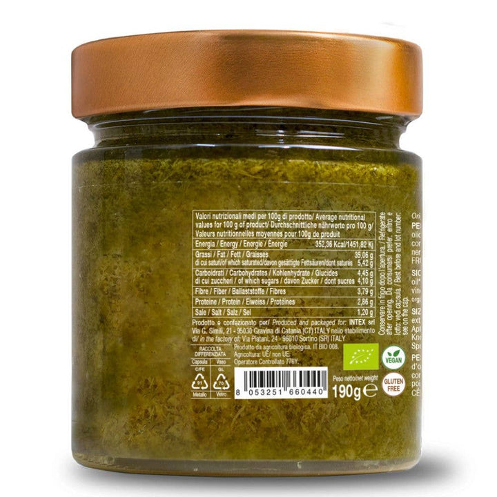 Pesto di basilico alla siciliana bio 190g CONVIVIA for italian food lovers