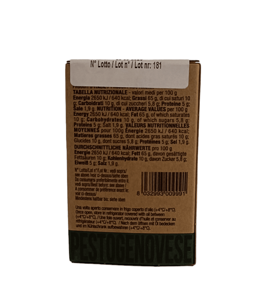 Pesto gourmet al basilico genovese DOP 130g Filotea